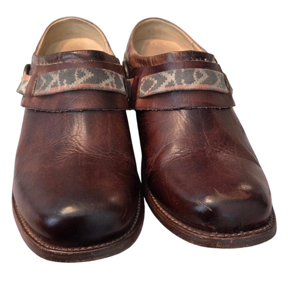 Bed Stu Brown Leather Square Toe Buckle Strap Clogs Mules Women US 8.5 - Picture 8 of 13